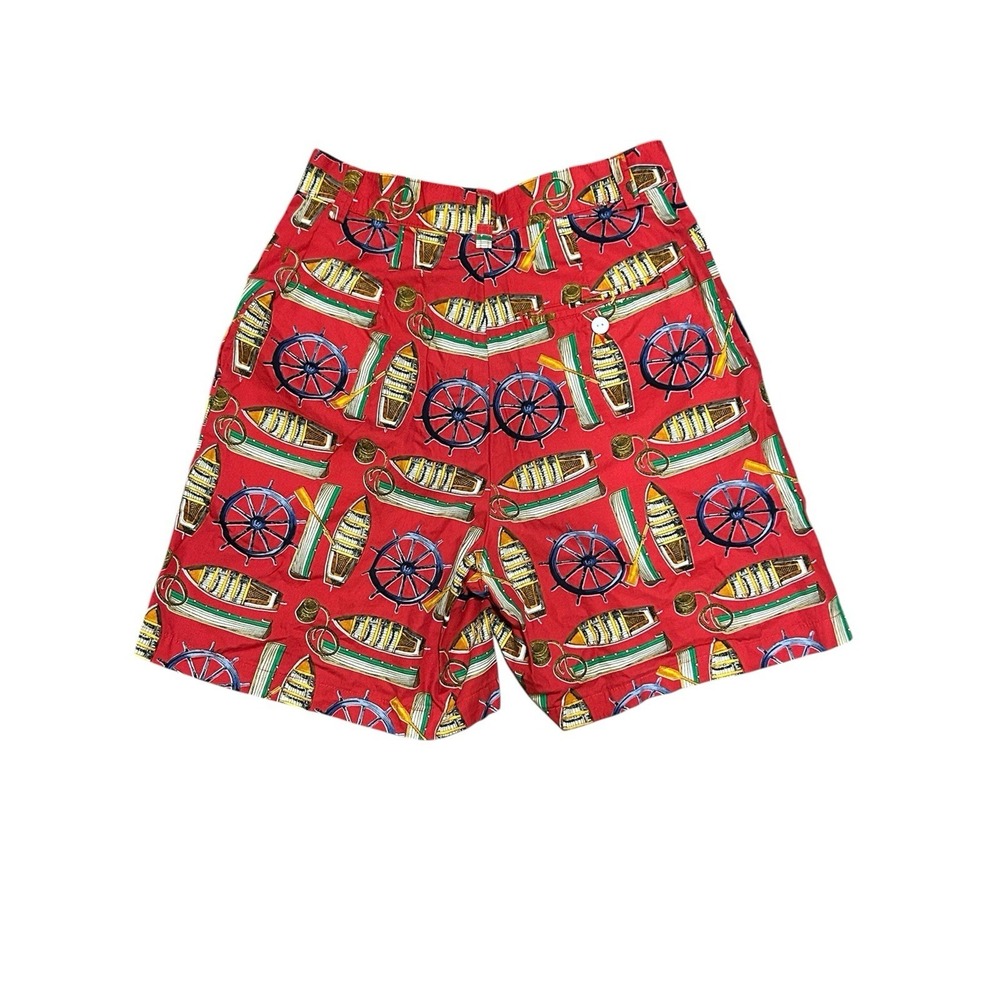 Vintage 90s Ruff Hewn Nautical Boat Print High Rise Shorts USA Size 4 EUC - Picture 3 of 5